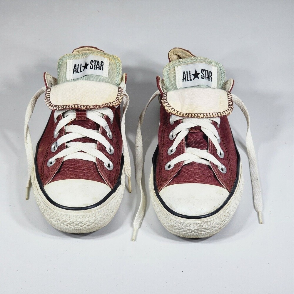 Converse All Star Unisex Shoes Maroon Double Tongue Low Top Size Women 7 / Men 5